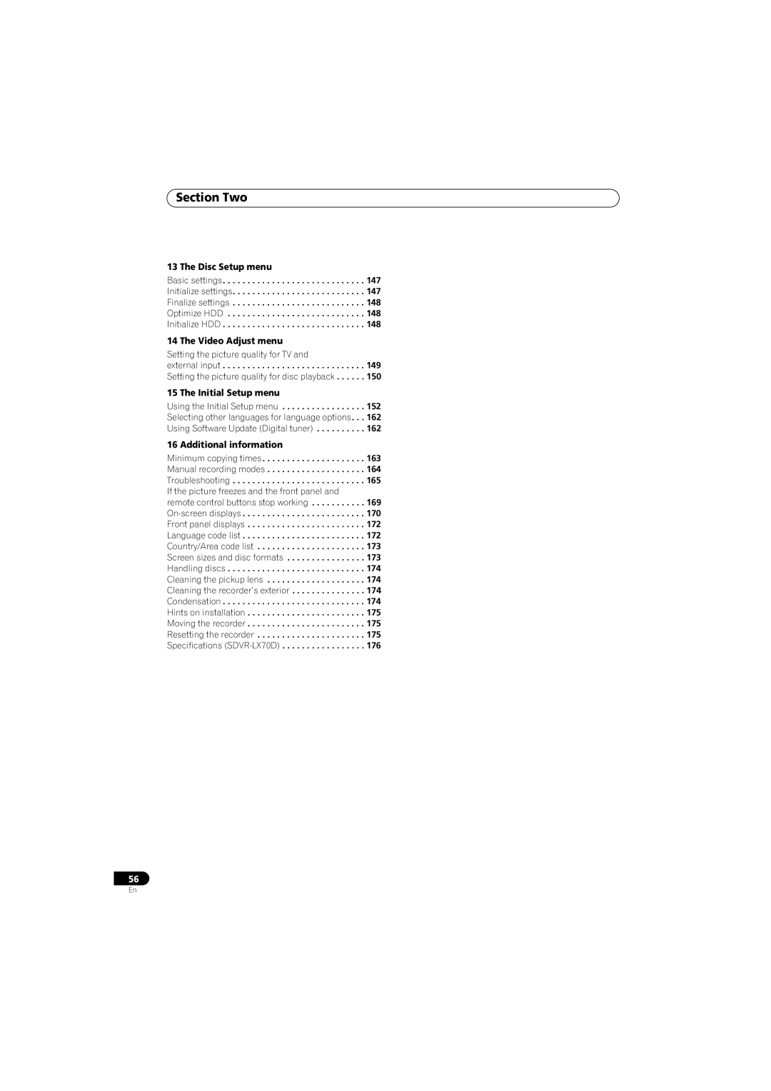 Pioneer SX-LX70SW manual Disc Setup menu, Video Adjust menu, Initial Setup menu, Setting the picture quality for TV 