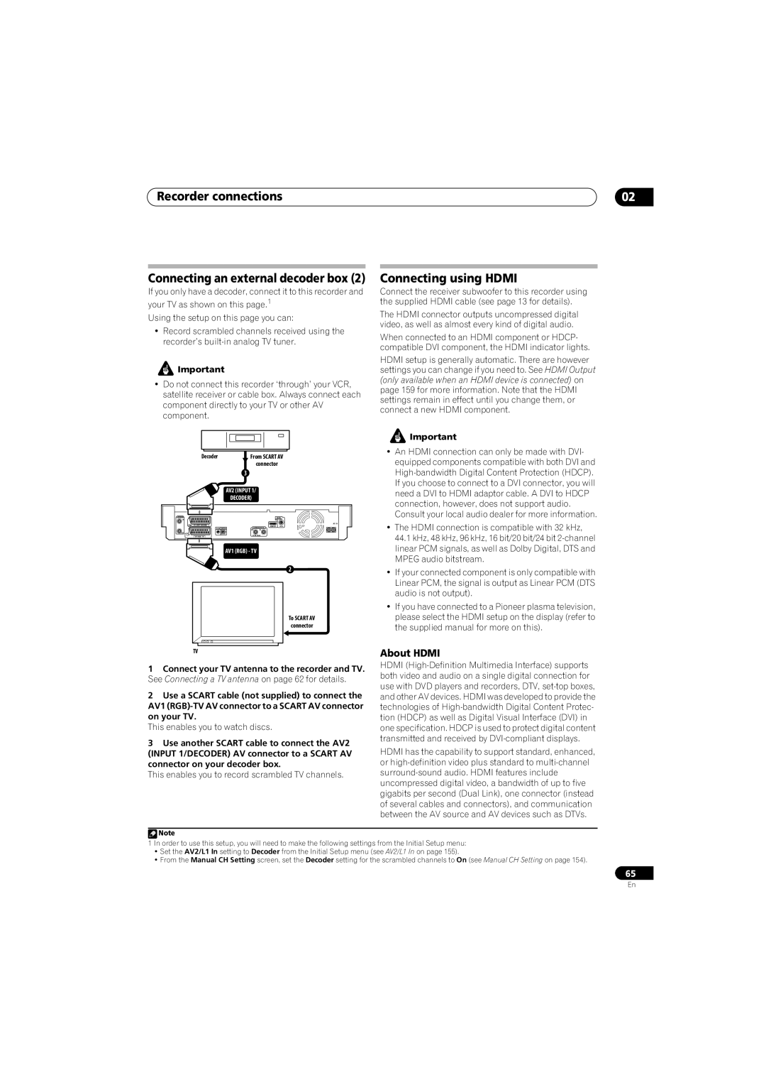 Pioneer SX-LX70SW manual Connecting an external decoder box 