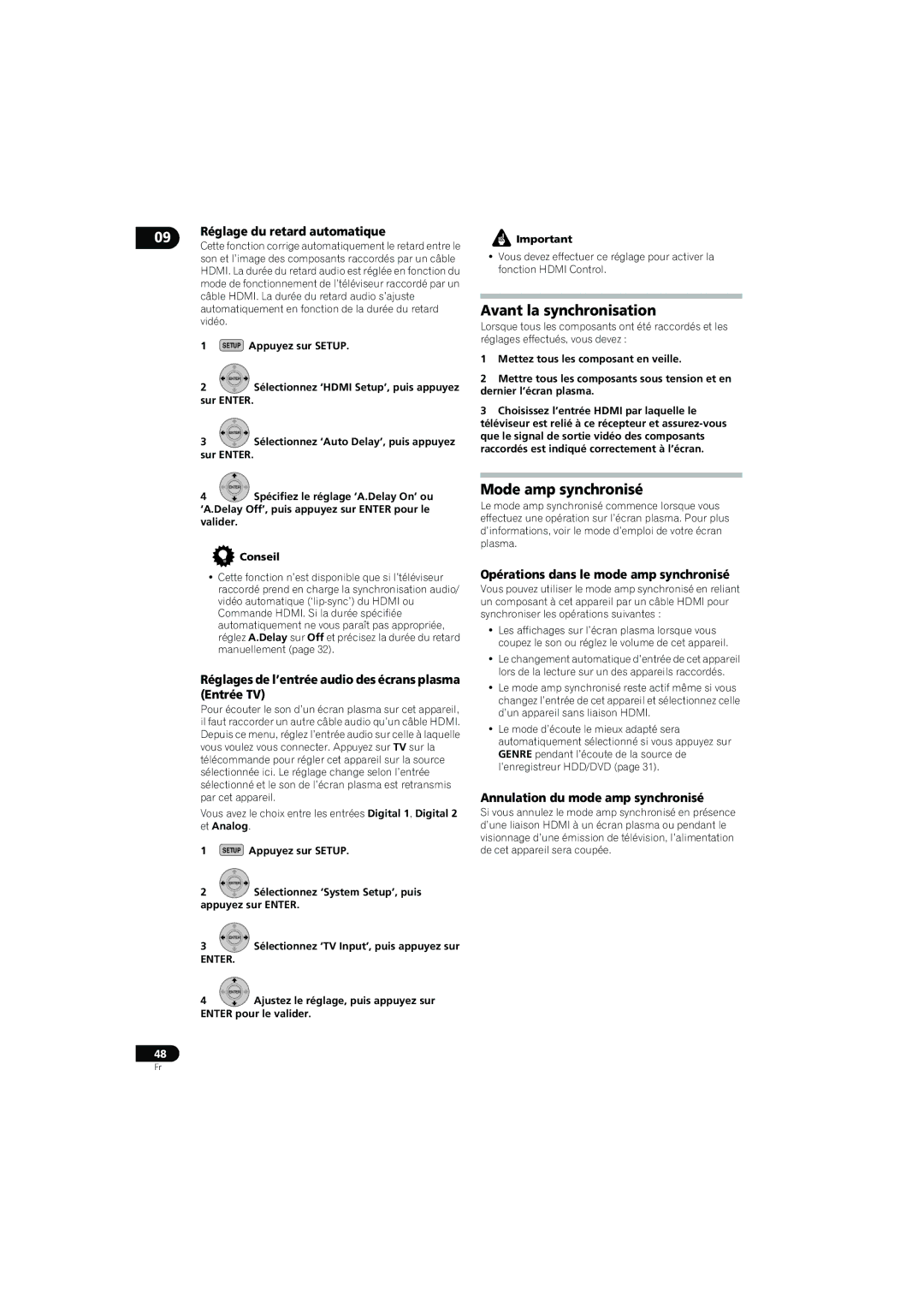 Pioneer SX-LX70SW operating instructions Avant la synchronisation, Mode amp synchronisé 