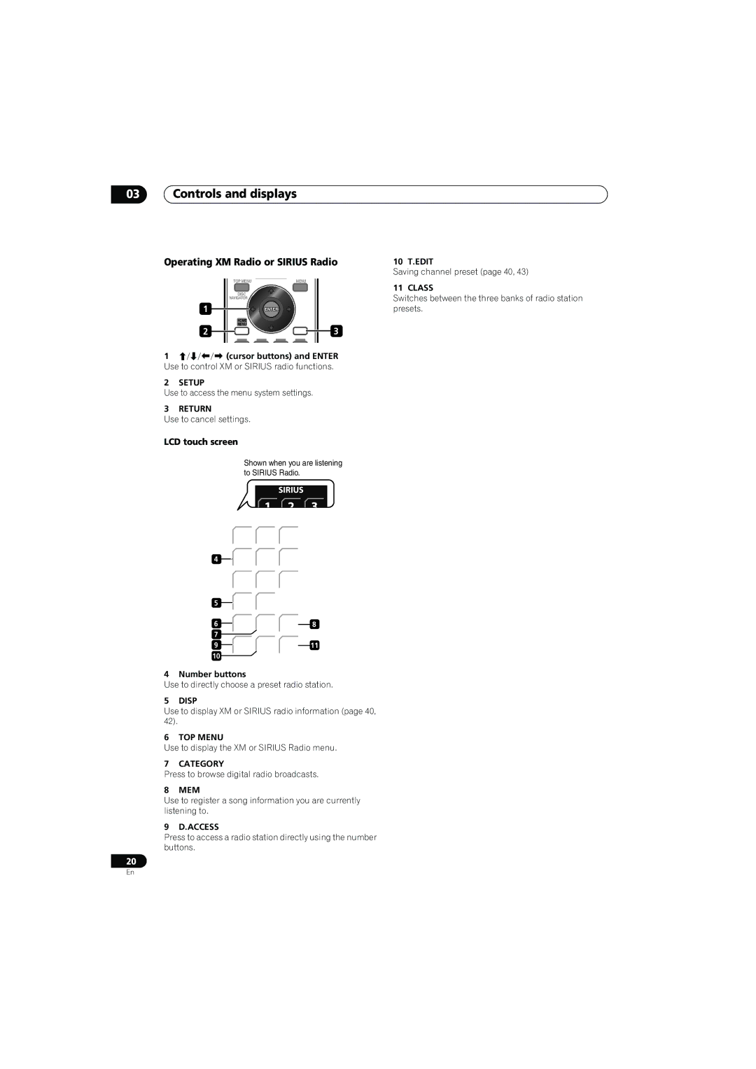 Pioneer SX-LX70SW operating instructions Operating XM Radio or Sirius Radio 