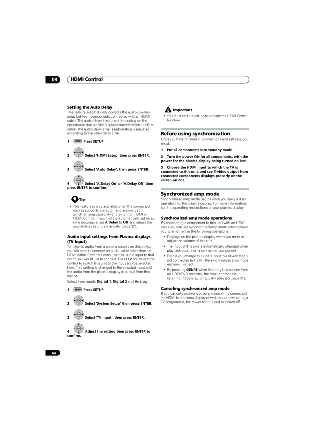 Pioneer SX-LX70SW operating instructions Before using synchronization, Synchronized amp mode 