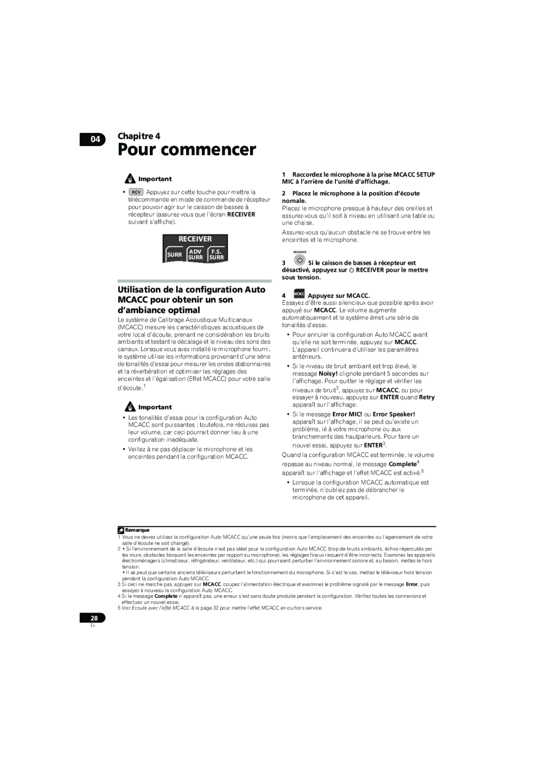 Pioneer SX-LX70SW operating instructions Pour commencer 