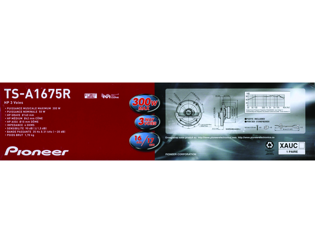 Pioneer TS-A1675R specifications 