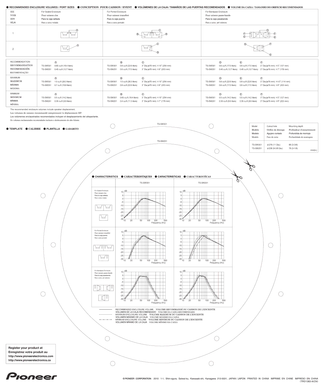 Pioneer TS-SW301, TS-SW251 manual 