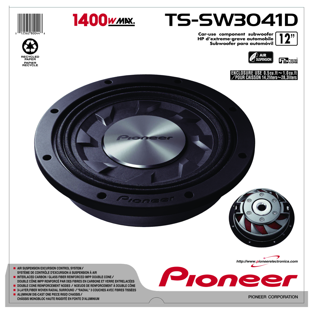 Pioneer TS-SW3041D manual 