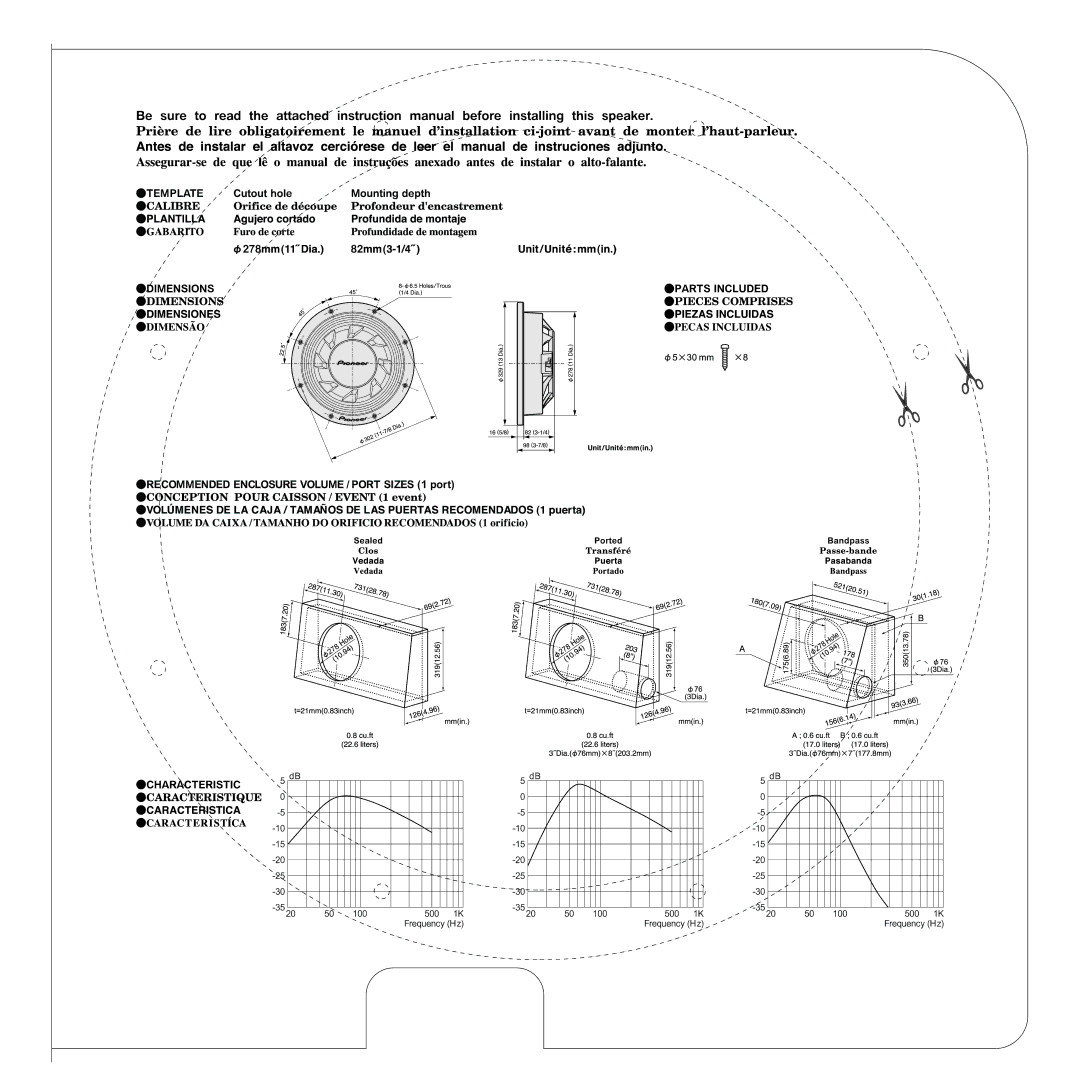 Pioneer TS-SW3041D manual 