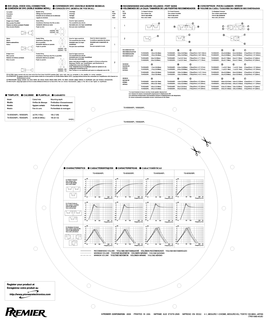 Pioneer TS-W2502SPL, TS-W3004SPL, TS-W2504SPL, TS-W3002SPL manual 