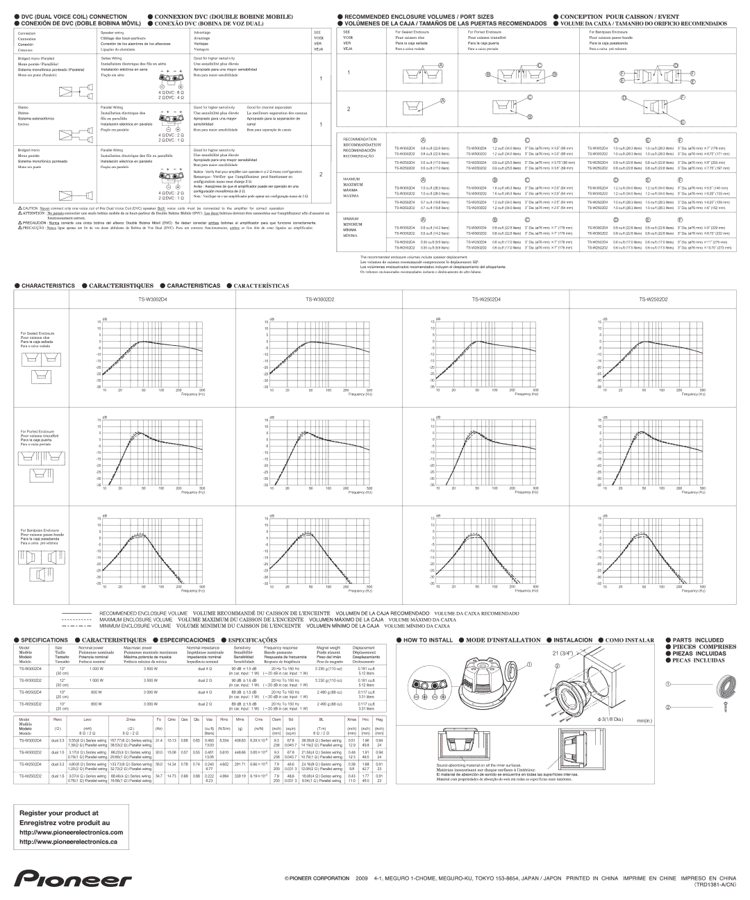 Pioneer TSW3002D4 manual 