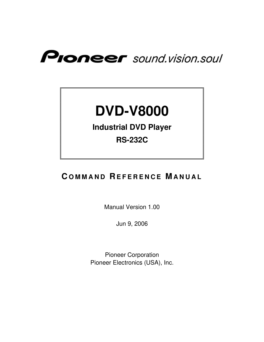 Pioneer manual DVD-V8000 