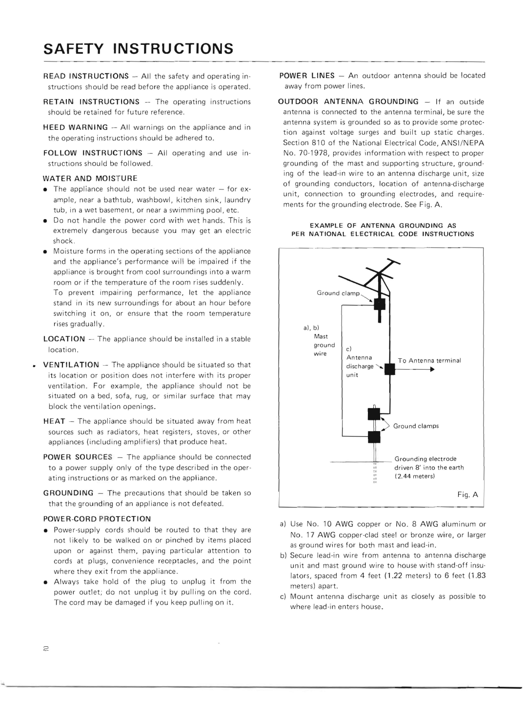 Pioneer VP-1000 warranty Safety Instructions 