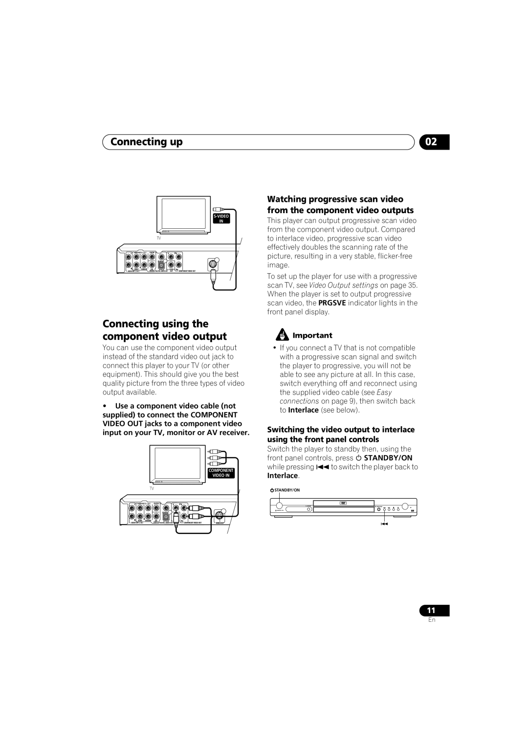 Pioneer VRB1332-A operating instructions Connecting using the component video output, While pressing 