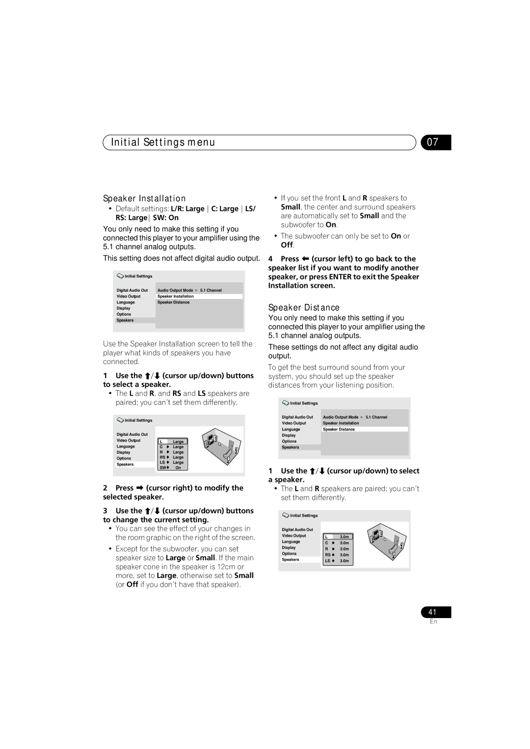 Pioneer VRB1332-A operating instructions Speaker Installation, Speaker Distance 