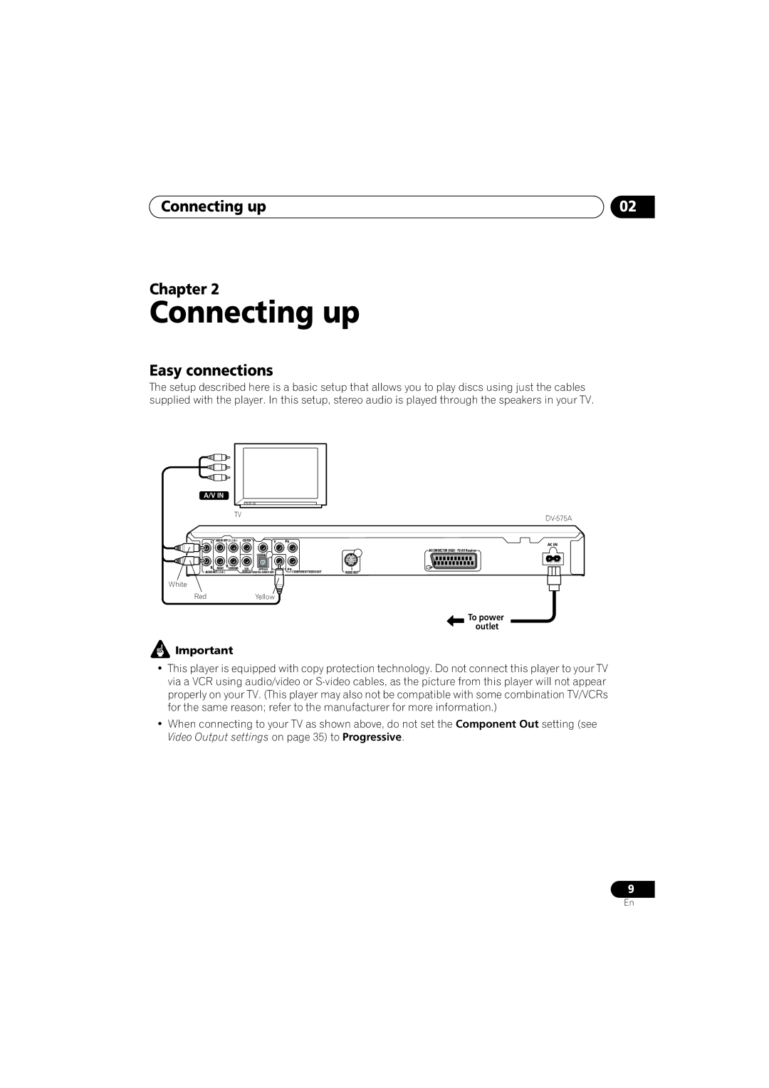 Pioneer VRB1332-A operating instructions Connecting up Chapter, Easy connections 