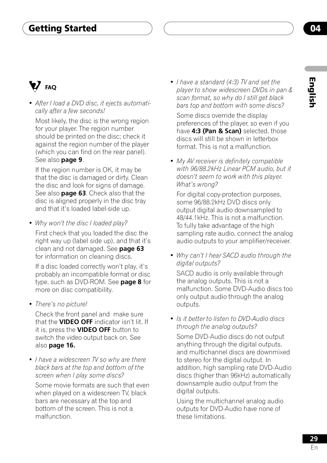 Pioneer VRD1160-A operating instructions Why won’t the disc I loaded play? 