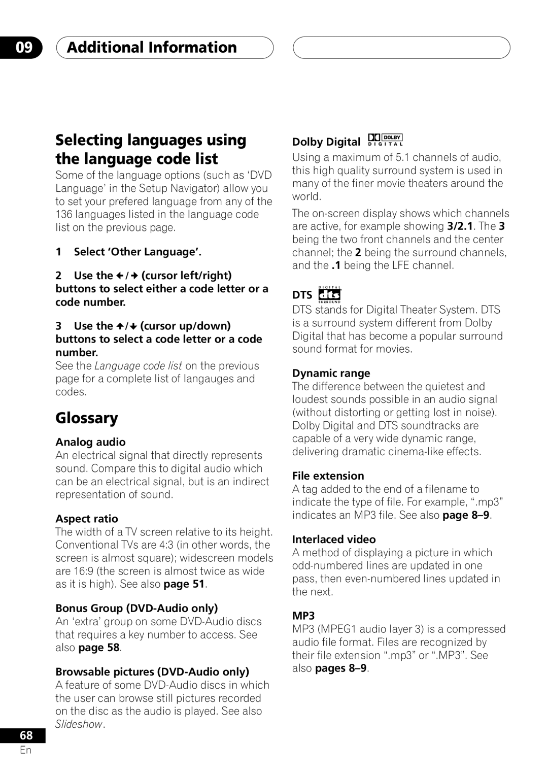 Pioneer VRD1160-A operating instructions Glossary 