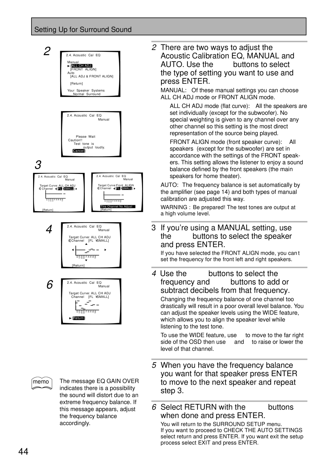 Pioneer VSA-AX10 operating instructions All Ch Adj 