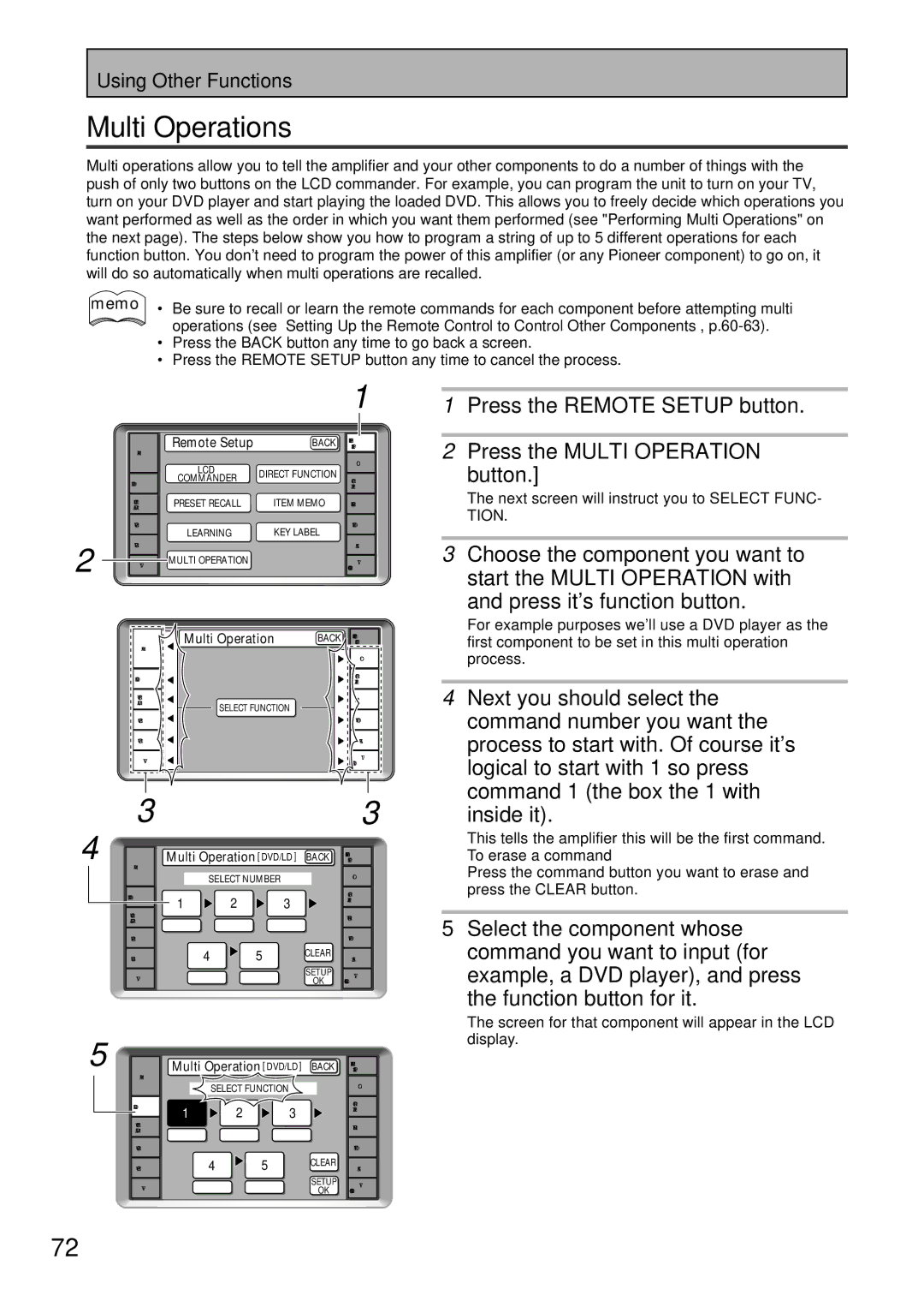 Pioneer VSA-AX10 operating instructions Multi Operations 