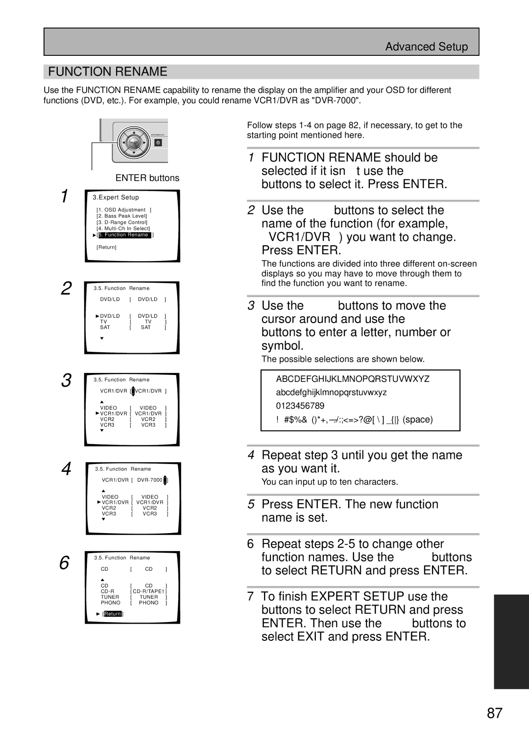 Pioneer VSA-AX10 Function Rename, Repeat until you get the name As you want it, Starting point mentioned here 