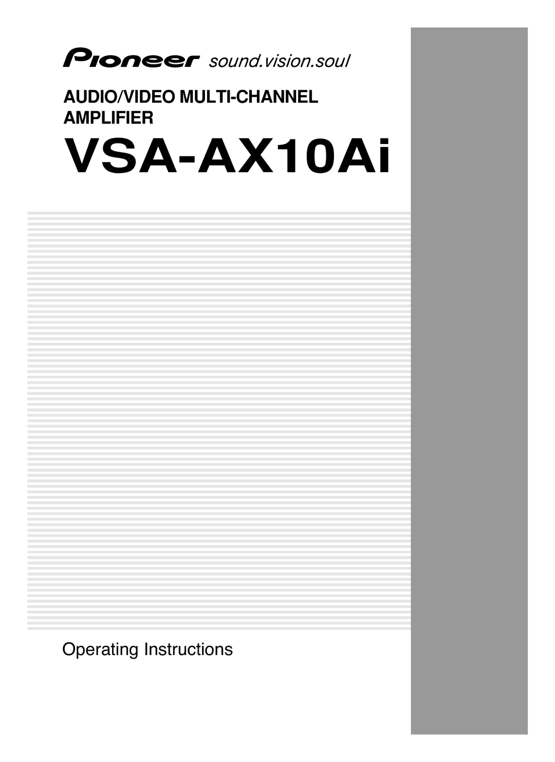 Pioneer VSA-AX10Ai manual 