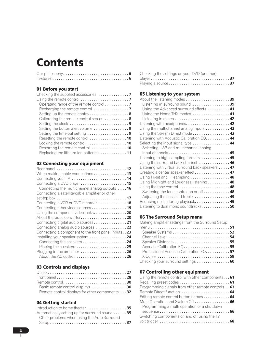 Pioneer VSA-AX10Ai manual Contents 