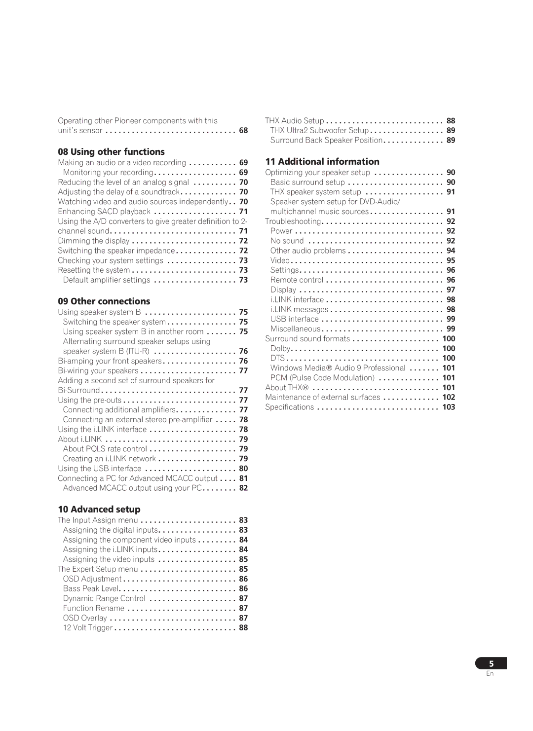 Pioneer VSA-AX10Ai manual Using other functions, Other connections, Additional information, Advanced setup 