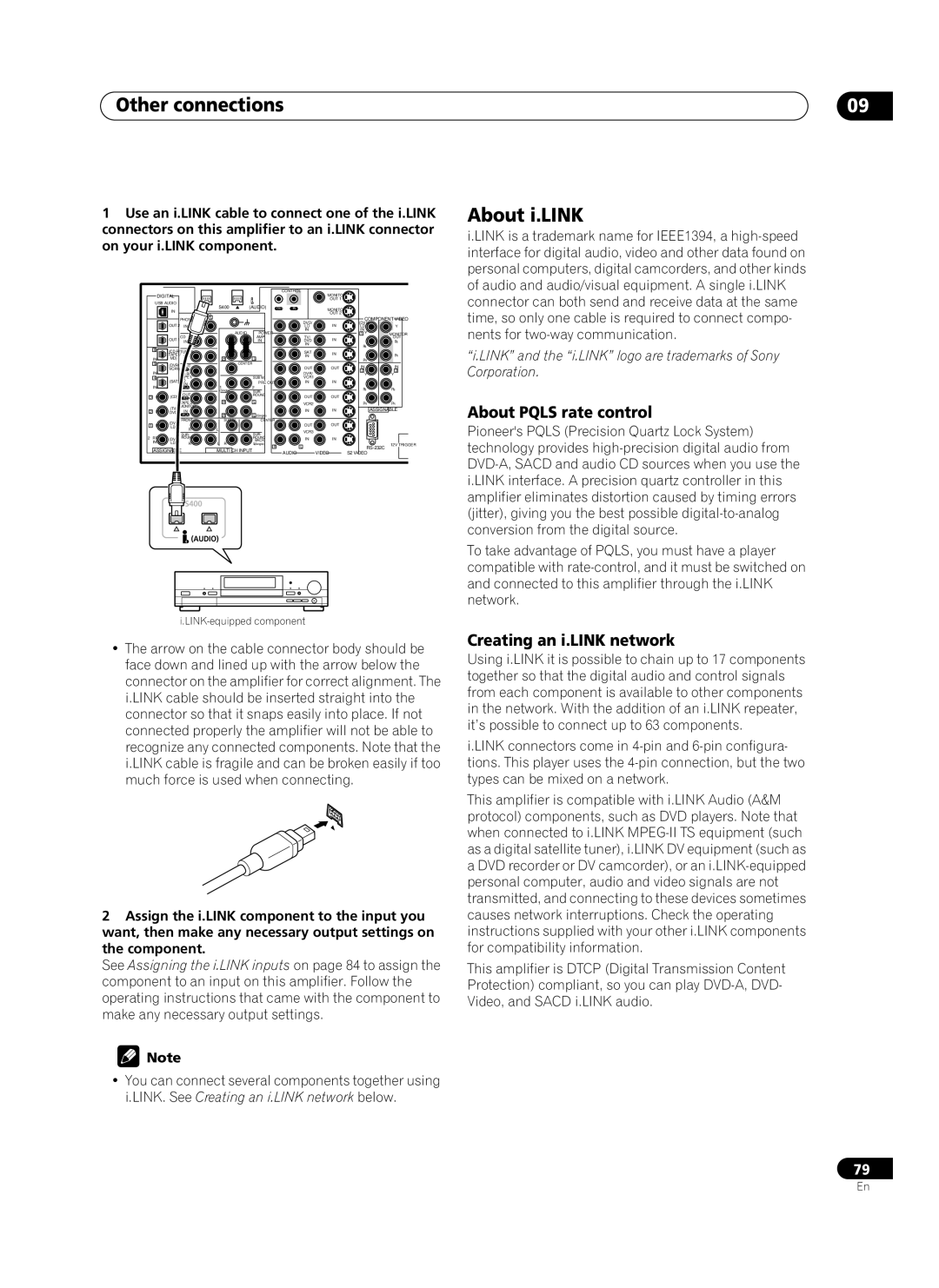 Pioneer VSA-AX10Ai manual About i.LINK, About Pqls rate control, Creating an i.LINK network 