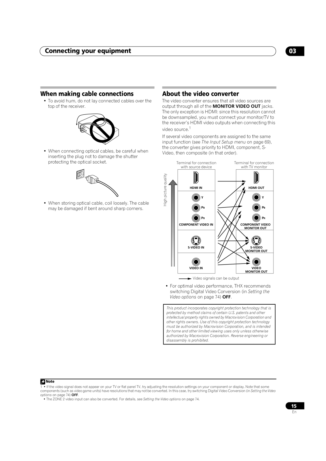 Pioneer VSX-01TXH manual About the video converter, Connecting your equipment 