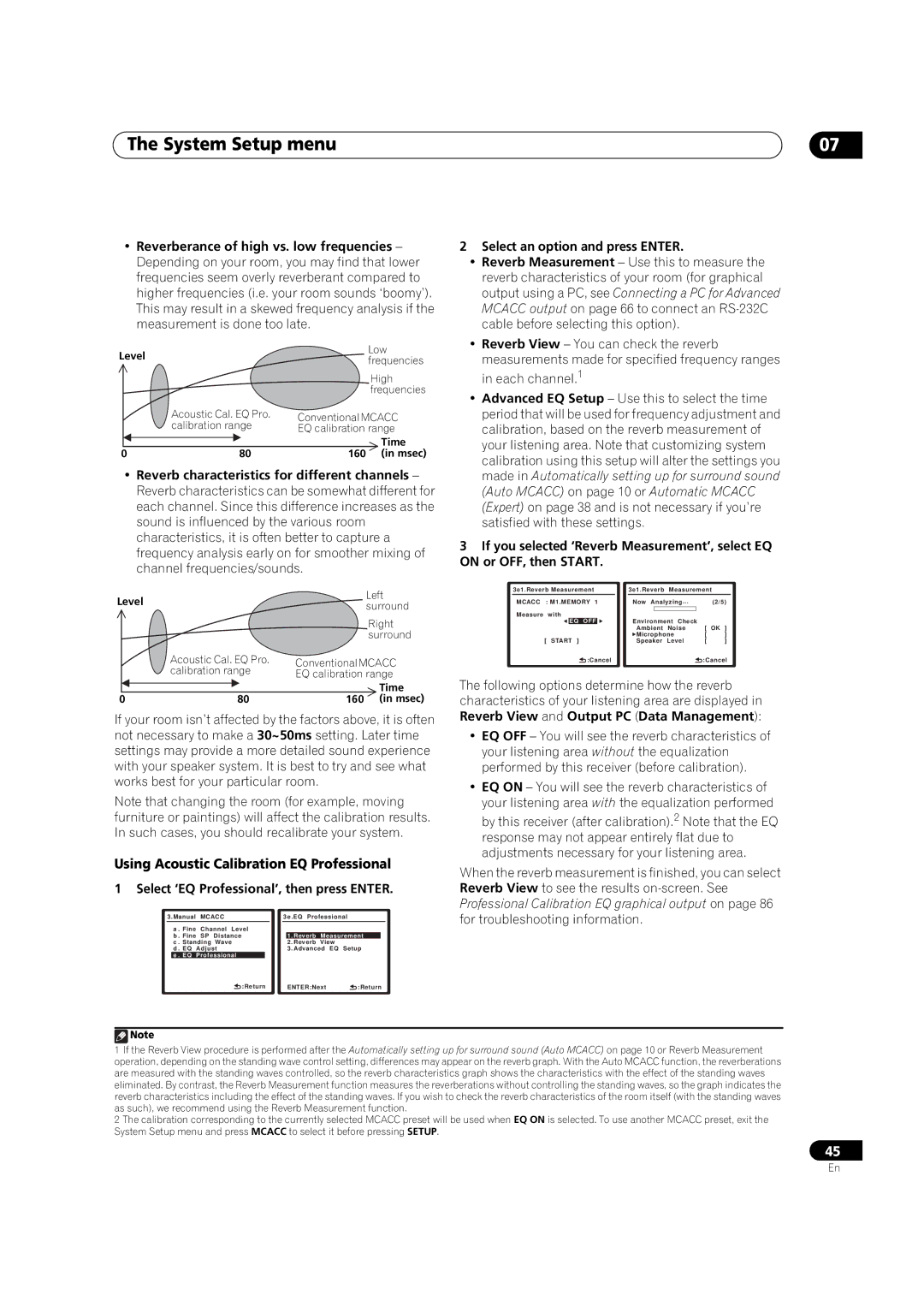 Pioneer VSX-01TXH manual Using Acoustic Calibration EQ Professional, Select ‘EQ Professional’, then press Enter 