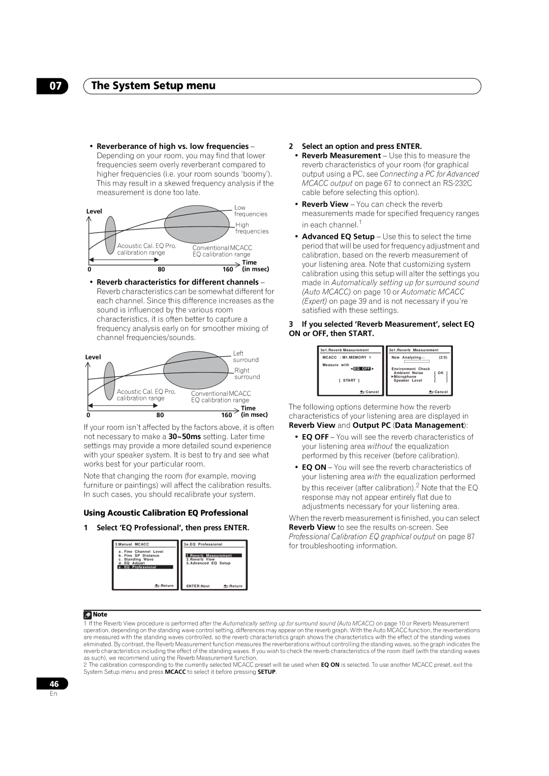 Pioneer VSX-03TXH manual Using Acoustic Calibration EQ Professional, Select ‘EQ Professional’, then press Enter 