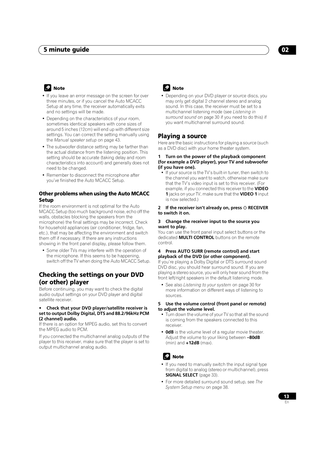 Pioneer VSX-1014TX manual Checking the settings on your DVD or other player, Playing a source 