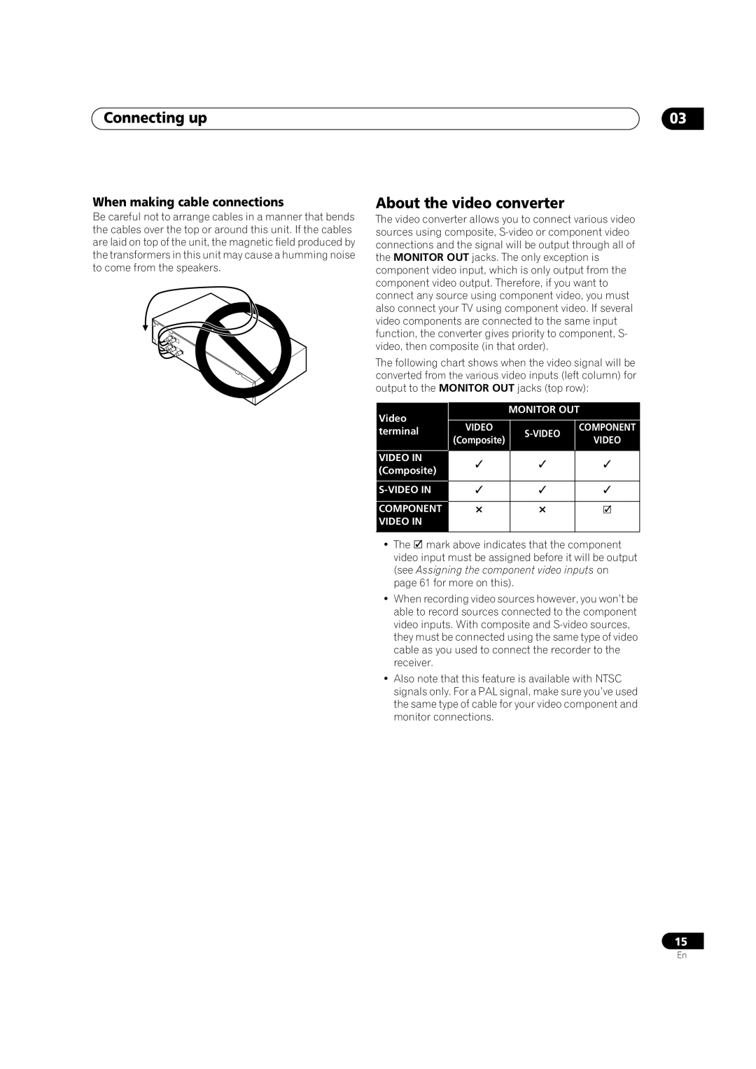 Pioneer VSX-1014TX manual About the video converter, Connecting up 