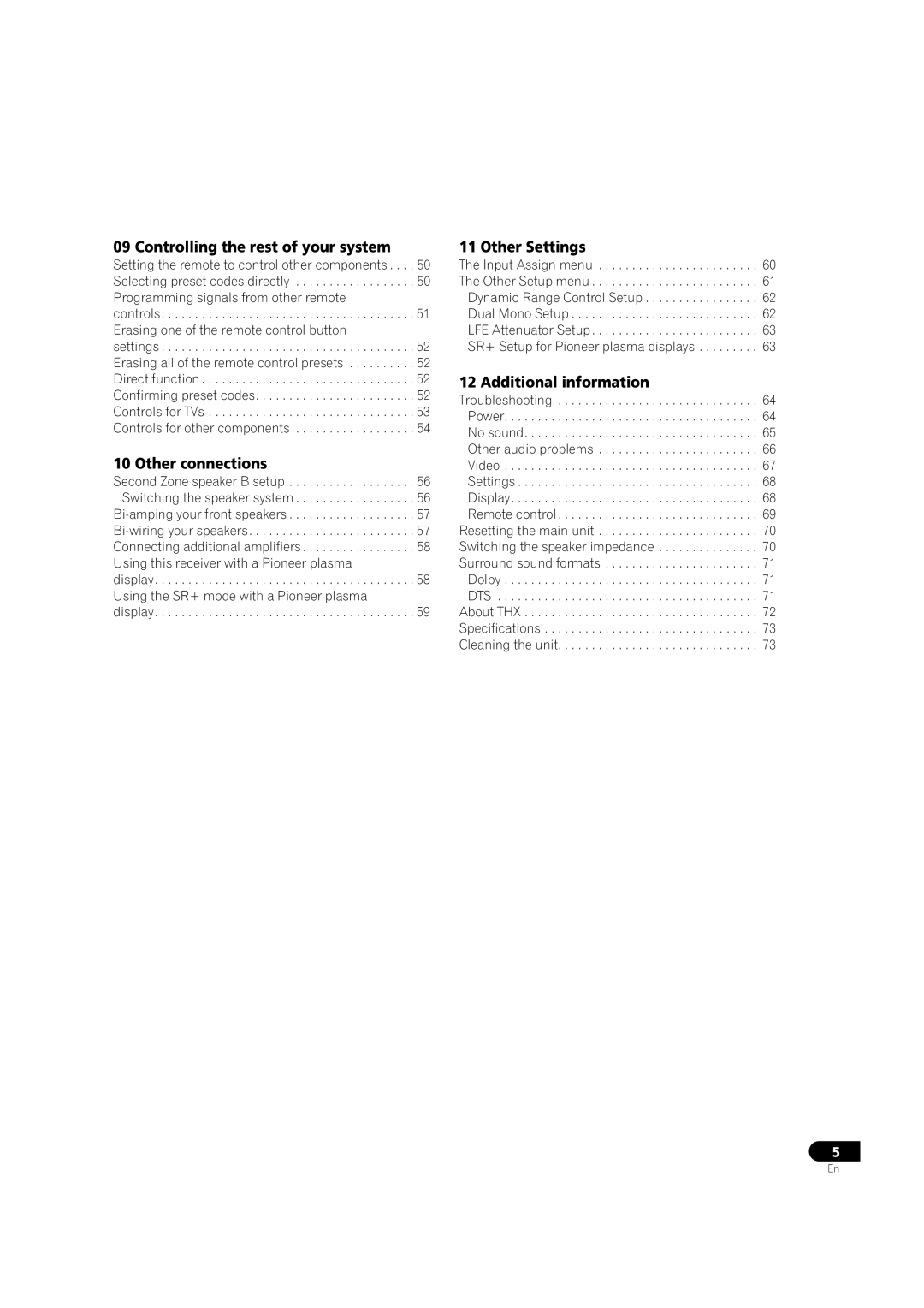 Pioneer VSX-1014TX manual Controlling the rest of your system, Other connections, Other Settings, Additional information 