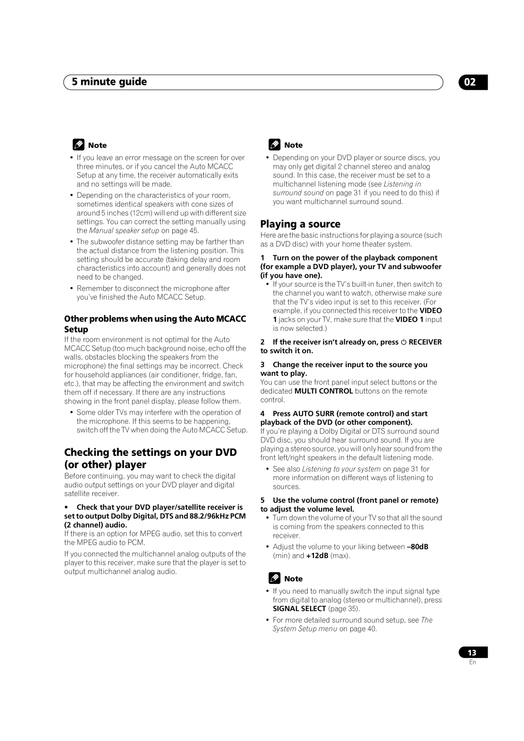 Pioneer VSX-1015TX operating instructions Checking the settings on your DVD or other player, Playing a source 