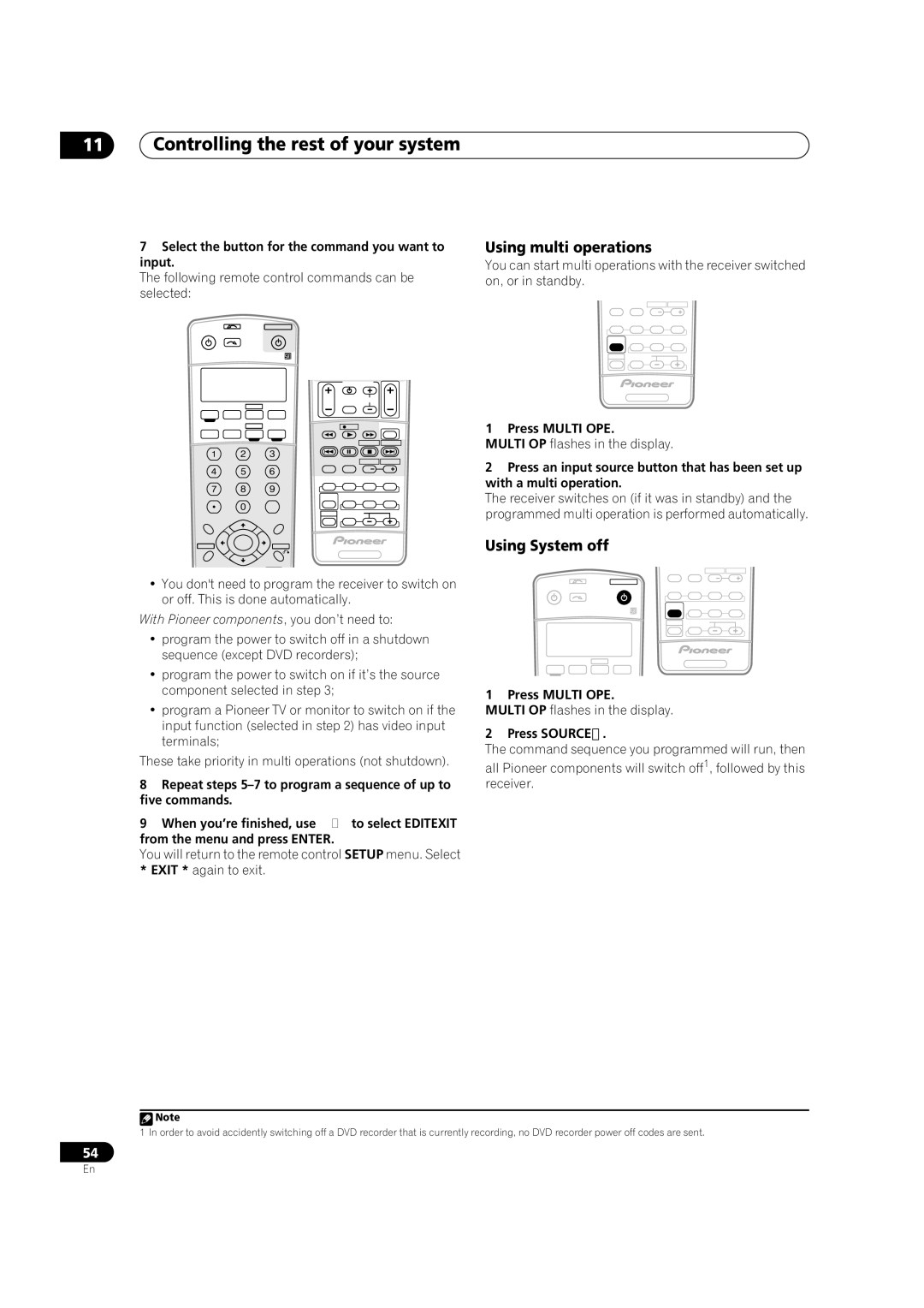 Pioneer VSX-1016TXV-K operating instructions Using multi operations, Using System off 