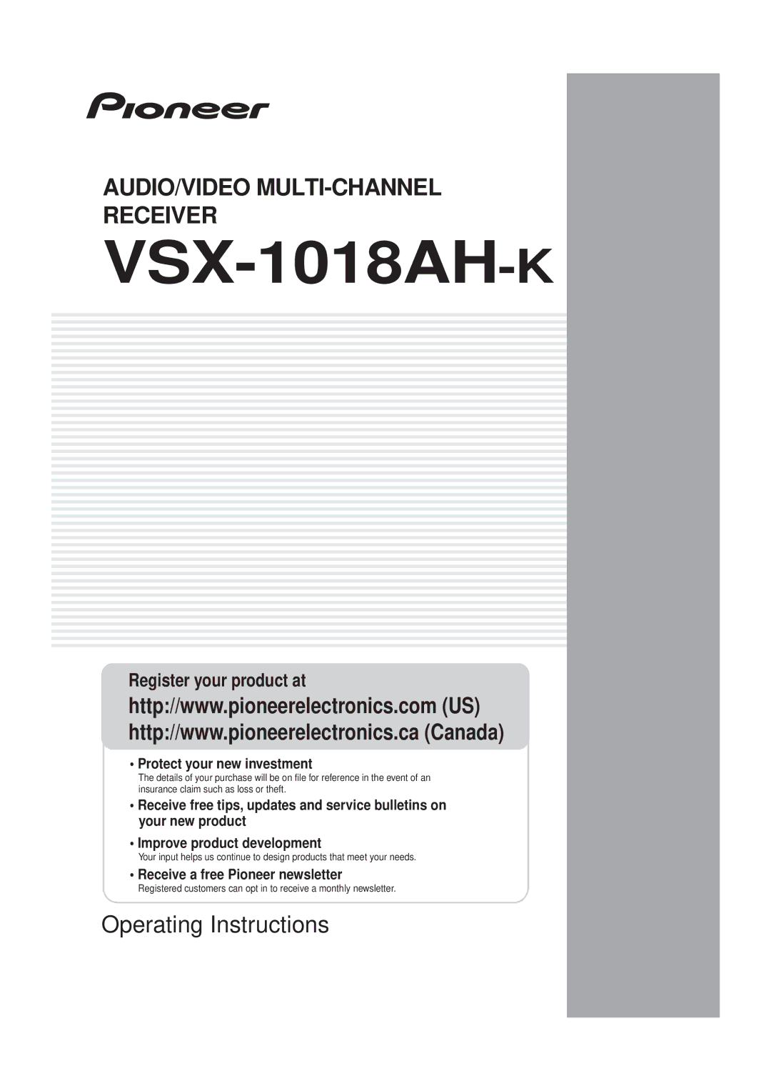 Pioneer VSX-1018AH-K 7 operating instructions 