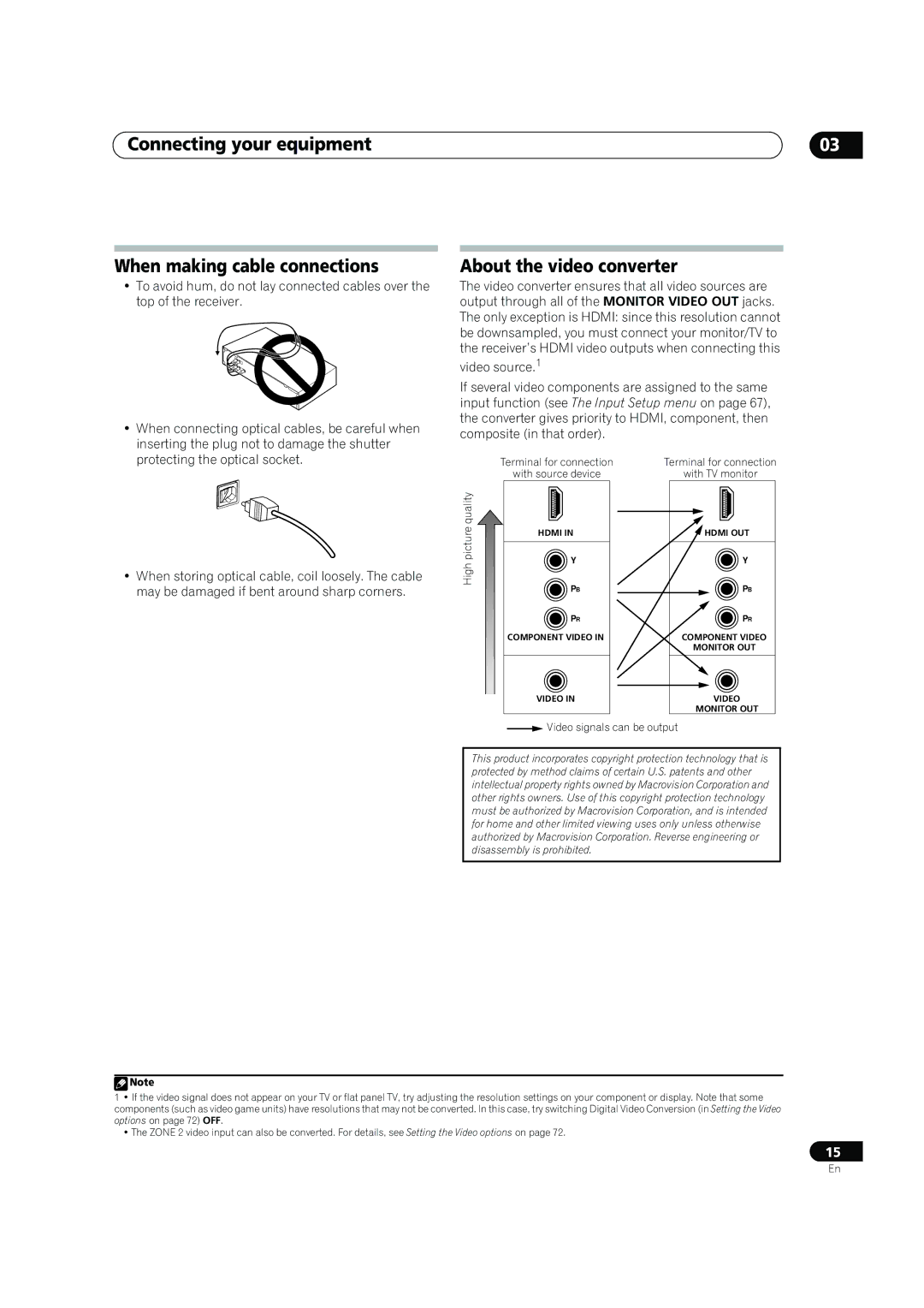 Pioneer VSX-1018AH-K manual Connecting your equipment When making cable connections, About the video converter 