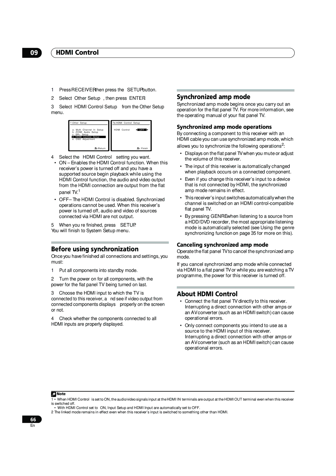 Pioneer VSX-1018AH-K manual Synchronized amp mode, Before using synchronization, About Hdmi Control 