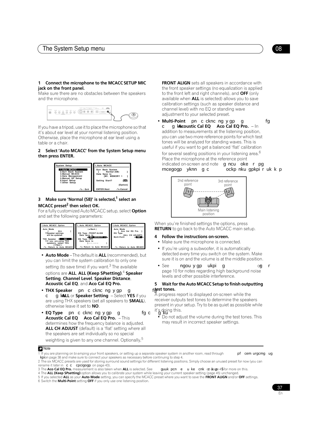 Pioneer VSX-2016AV operating instructions System Setup menu, Memory 