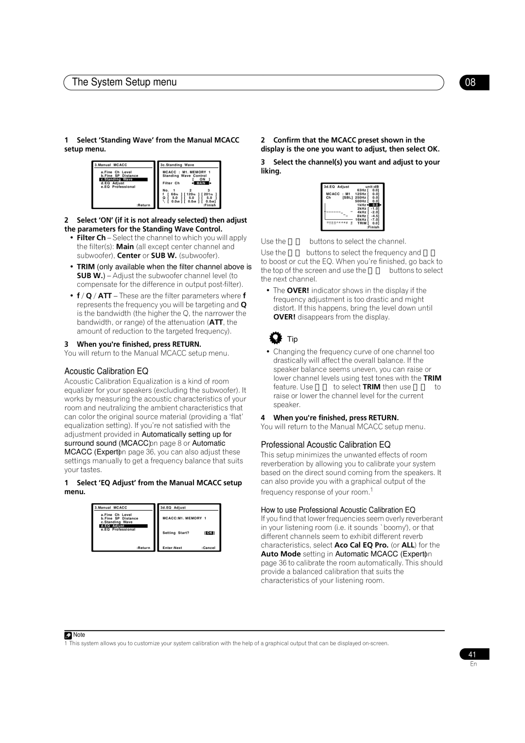 Pioneer VSX-2016AV operating instructions How to use Professional Acoustic Calibration EQ 