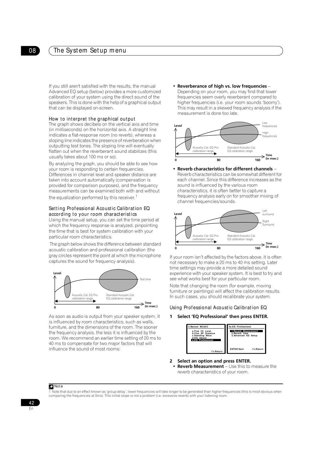 Pioneer VSX-2016AV operating instructions How to interpret the graphical output, Using Professional Acoustic Calibration EQ 