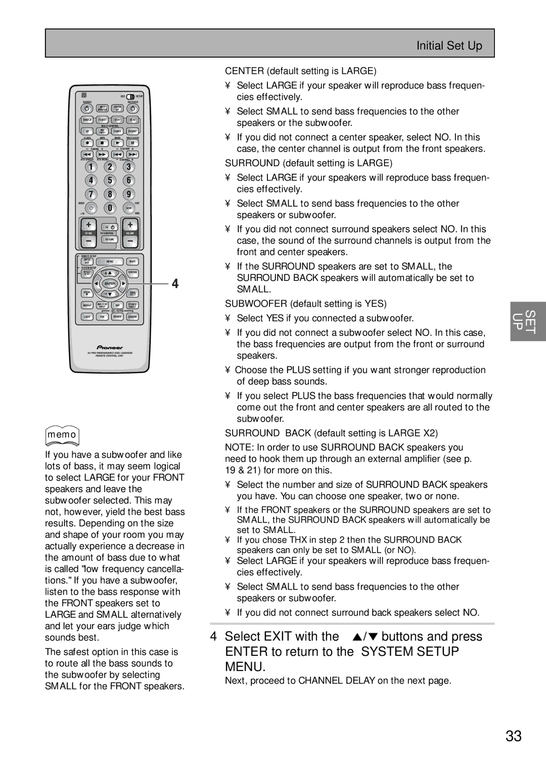 Pioneer VSX-37TX, VSX-36TX manual Menu 