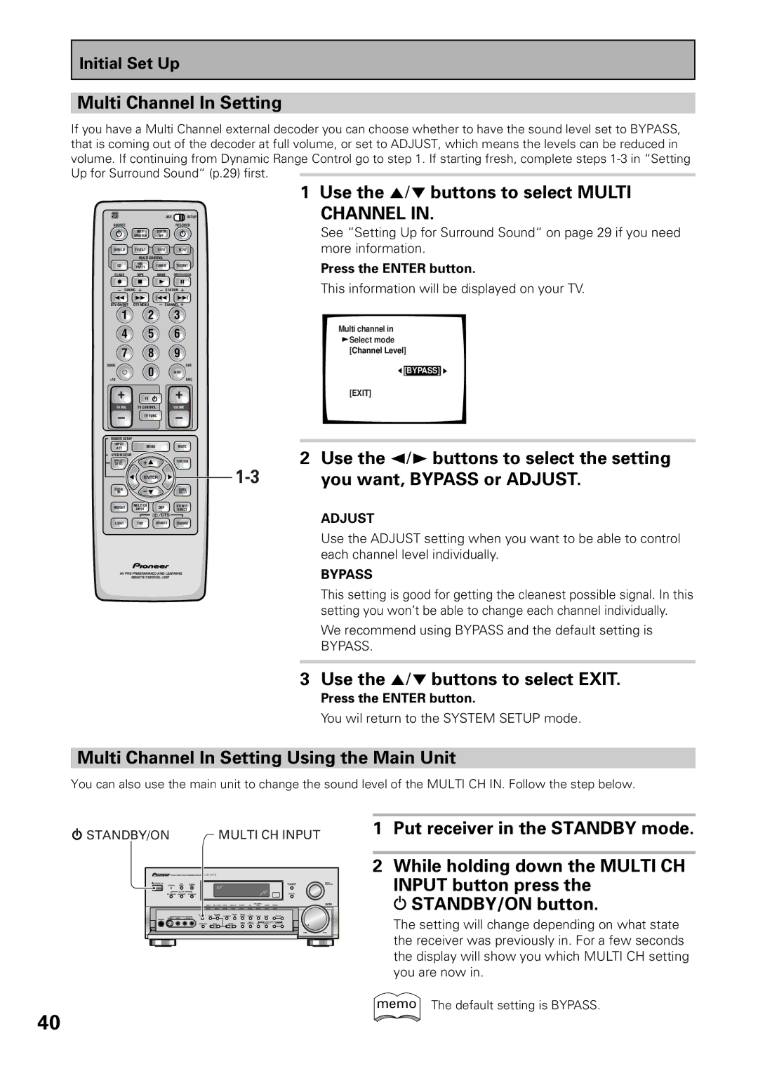 Pioneer VSX-36TX, VSX-37TX manual Channel 