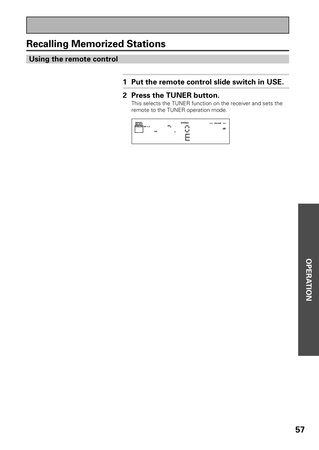 Pioneer VSX-37TX, VSX-36TX manual Recalling Memorized Stations 