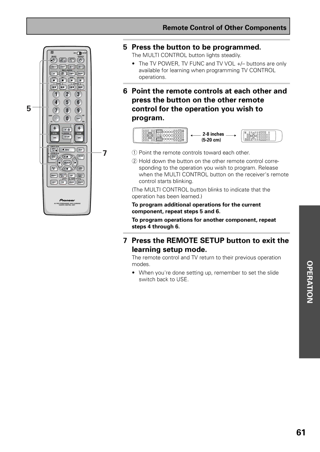 Pioneer VSX-37TX, VSX-36TX manual Press the button to be programmed 