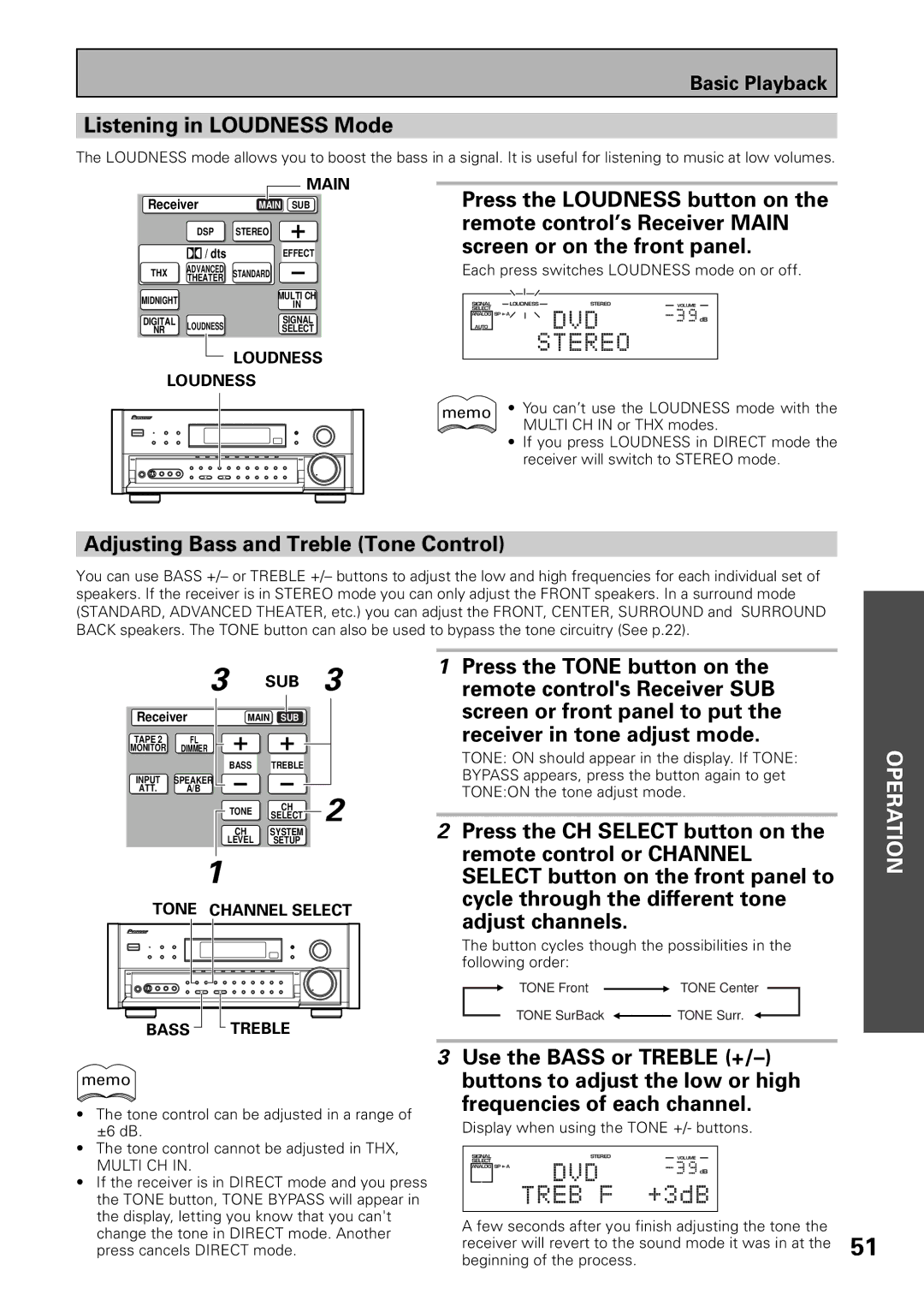 Pioneer VSX-39TX manual Press the CH Select button on, Remote control or Channel, Select button on the front panel to 