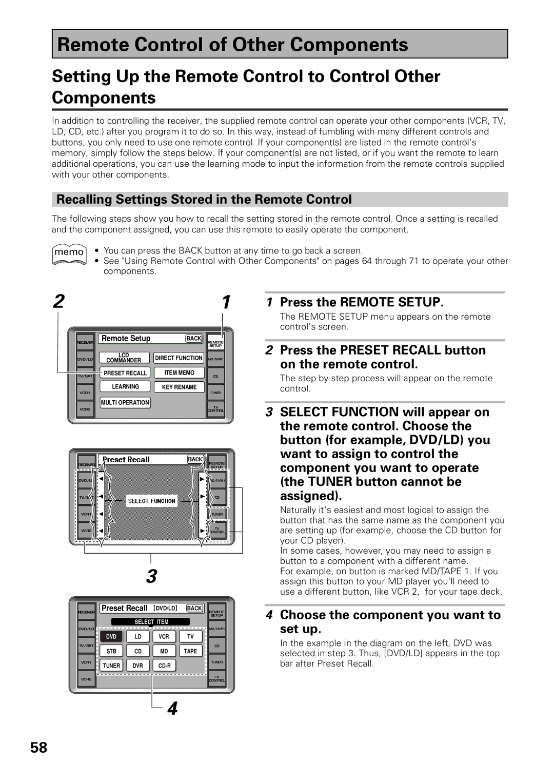 Pioneer VSX-39TX manual Remote Control of Other Components, Setting Up the Remote Control to Control Other Components 