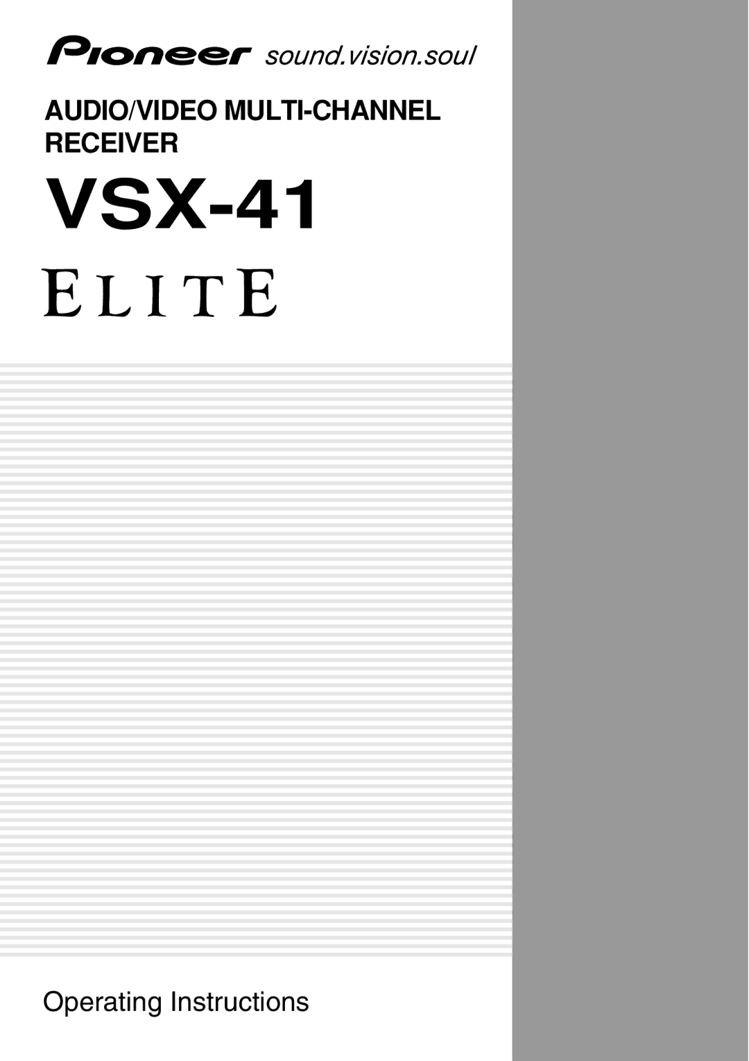 Pioneer VSX-41 manual 