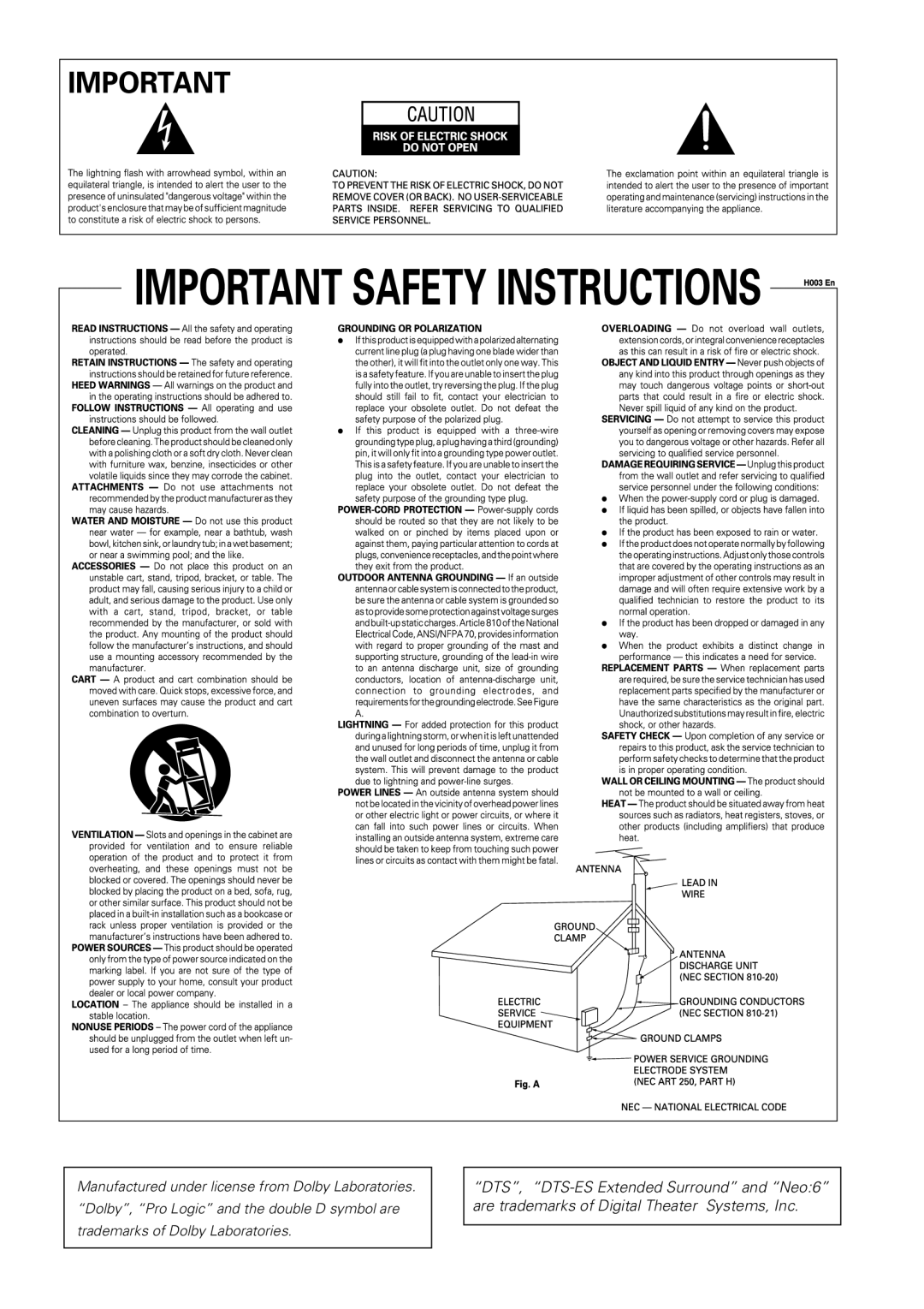 Pioneer VSX-41 manual 