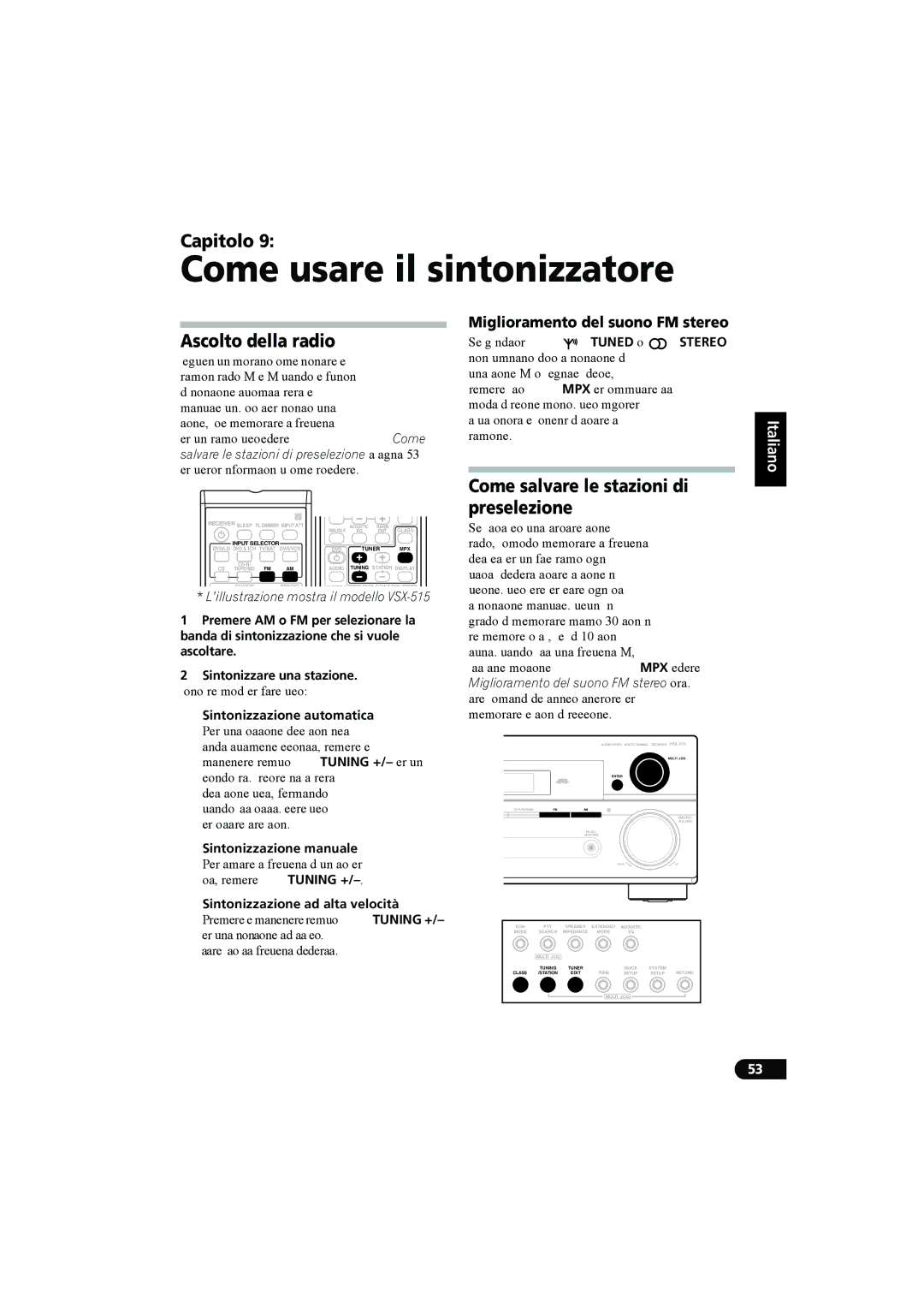 Pioneer VSX-515-S/-K Come usare il sintonizzatore, Ascolto della radio, Come salvare le stazioni di, Preselezione 