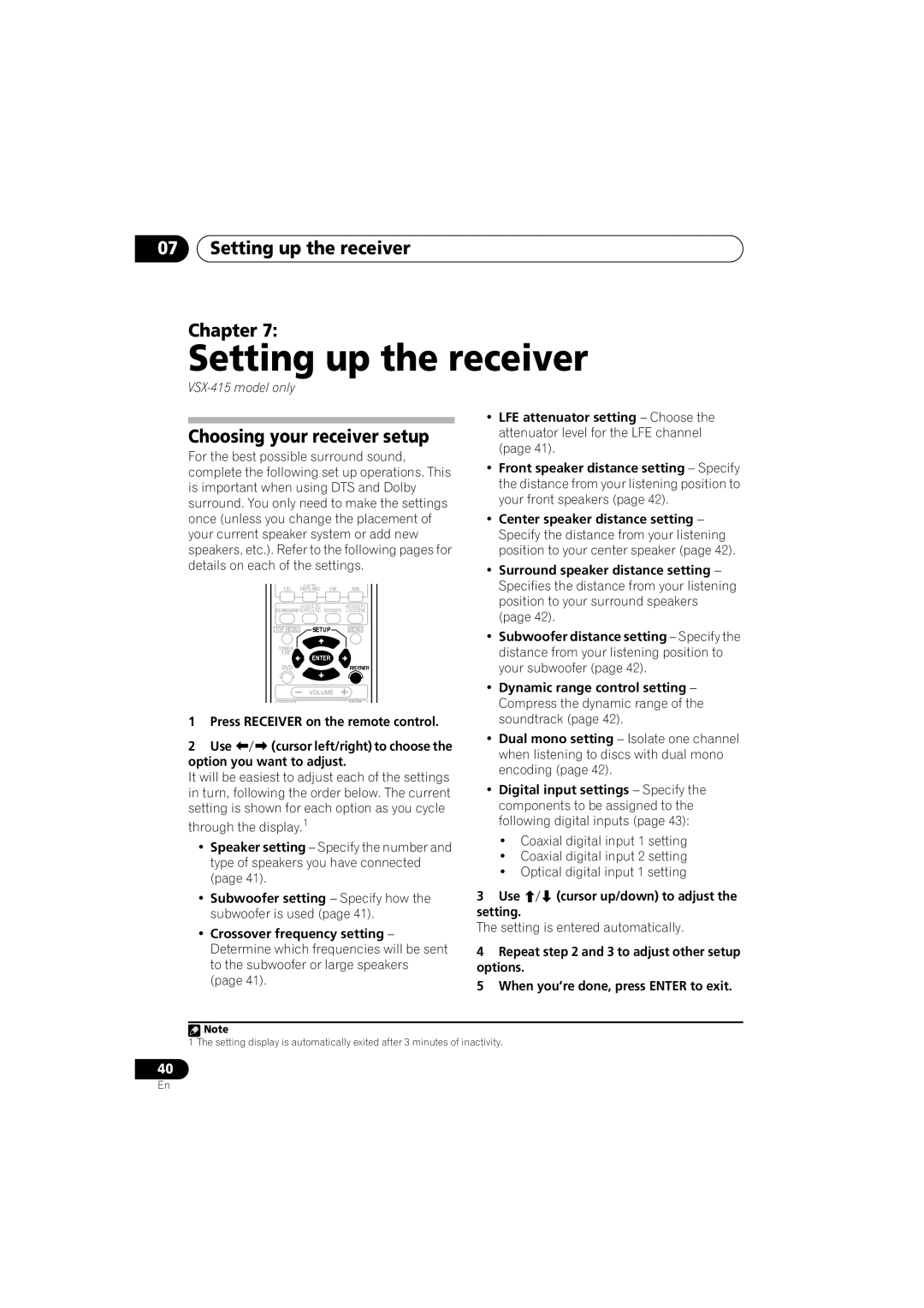 Pioneer VSX-415-S/-K, VSX-515-S/-K Setting up the receiver Chapter, Choosing your receiver setup, Use 